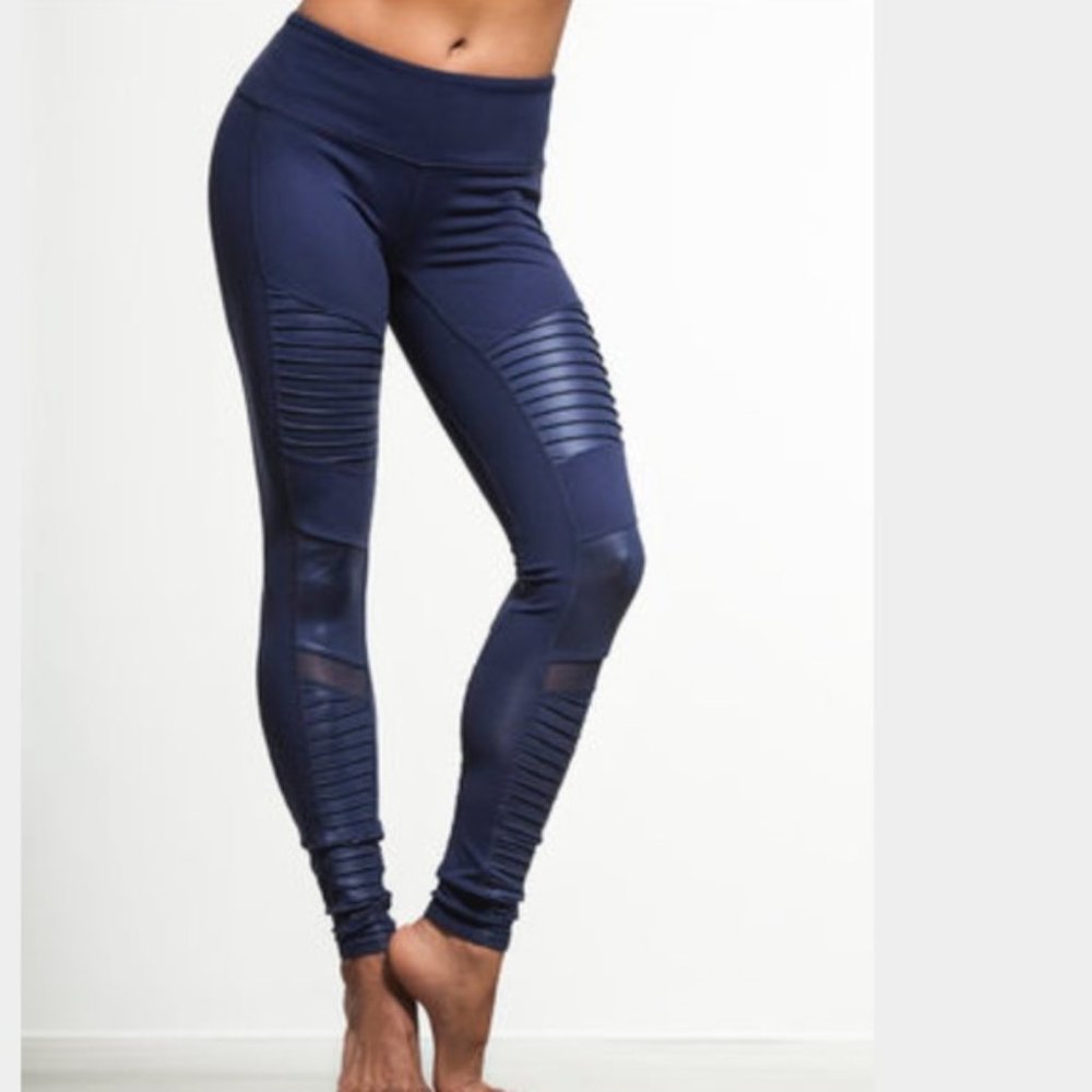 ALO Yoga Moto Legging in Rich Navy